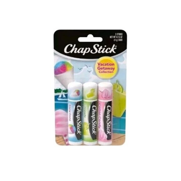 ChapStick Vacation Getaway Collection Flavored Lip Balm 3 Pack Limited Edition - Picture 1 of 5